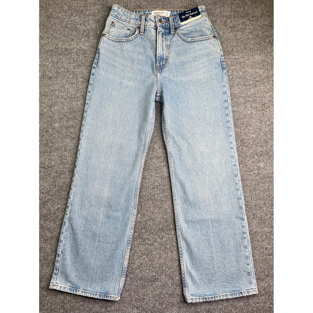 Abercrombie‎ & Fitch The 90s Relaxed Jean Women 25 Light Blue Curve High Rise